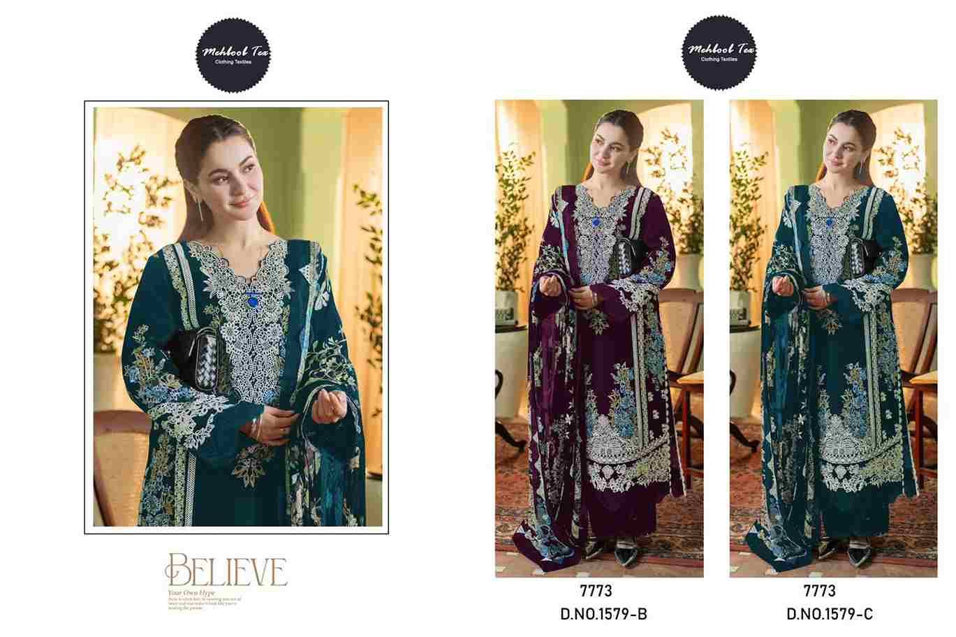 Mehboob Tex Hit Design 1579 Colours By Mehboob Tex 1579-B To 1579-C Series Beautiful Pakistani Suits Stylish Fancy Colorful Party Wear & Occasional Wear Pure Cotton Dresses At Wholesale Price