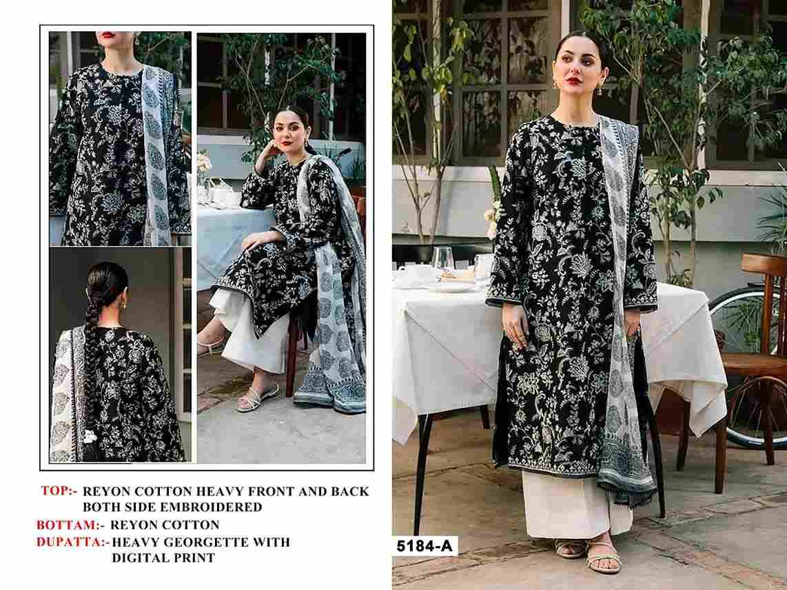 Pakistani 5184 Colours By Fashid Wholesale 5184-A To 5184-D Series Designer Pakistani Suits Beautiful Fancy Stylish Colorful Party Wear & Occasional Wear Heavy Rayon Cotton Embroidery Dresses At Wholesale Price