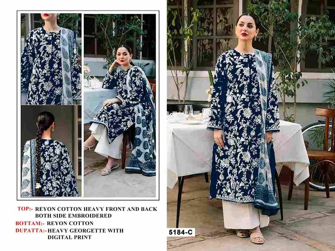 Pakistani 5184 Colours By Fashid Wholesale 5184-A To 5184-D Series Designer Pakistani Suits Beautiful Fancy Stylish Colorful Party Wear & Occasional Wear Heavy Rayon Cotton Embroidery Dresses At Wholesale Price