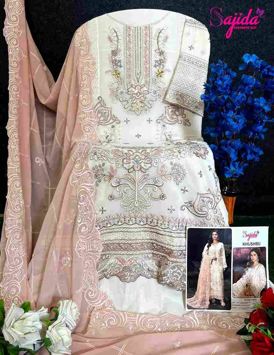 Sajida Hit Design 1031 By Sajida Designer Suits Beautiful Pakistani Suits Colorful Stylish Fancy Casual Wear & Ethnic Wear Heavy Faux Georgette Embroidered Dresses At Wholesale Price