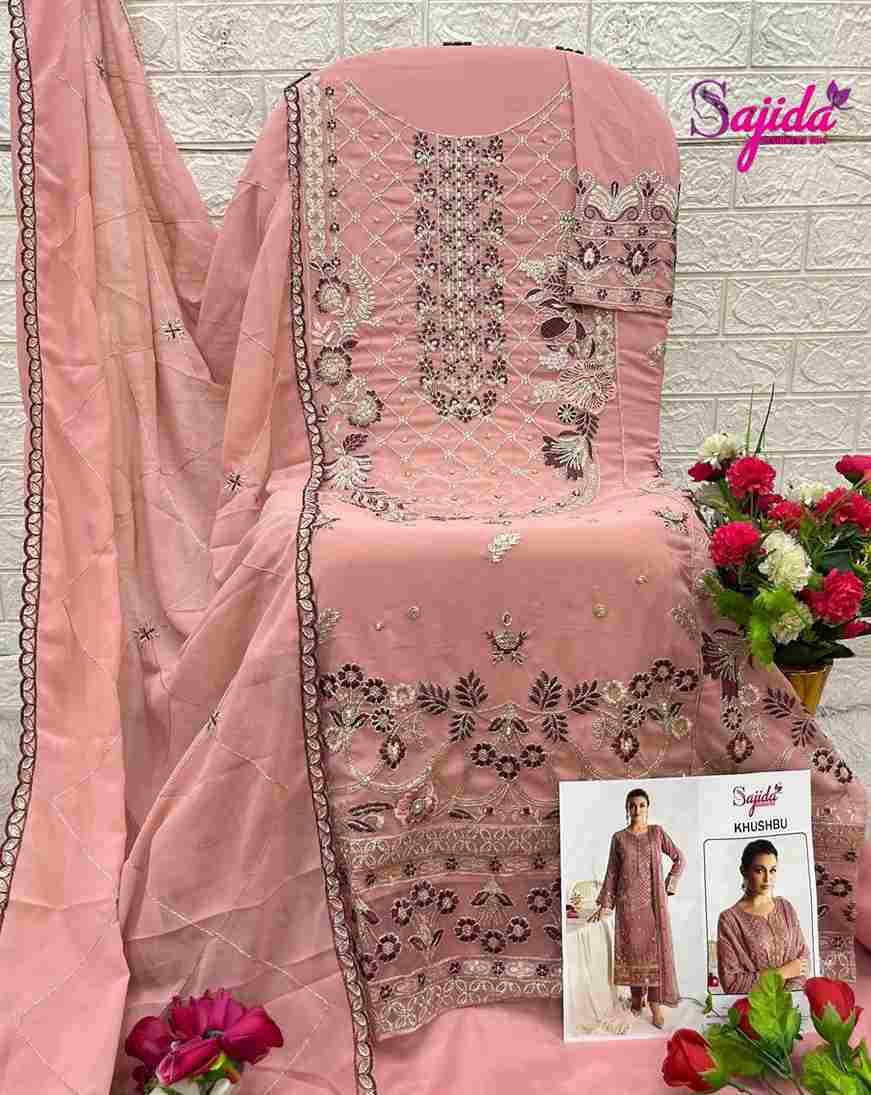 Sajida Hit Design 1032 By Sajida Designer Suits Beautiful Pakistani Suits Colorful Stylish Fancy Casual Wear & Ethnic Wear Heavy Faux Georgette Embroidered Dresses At Wholesale Price