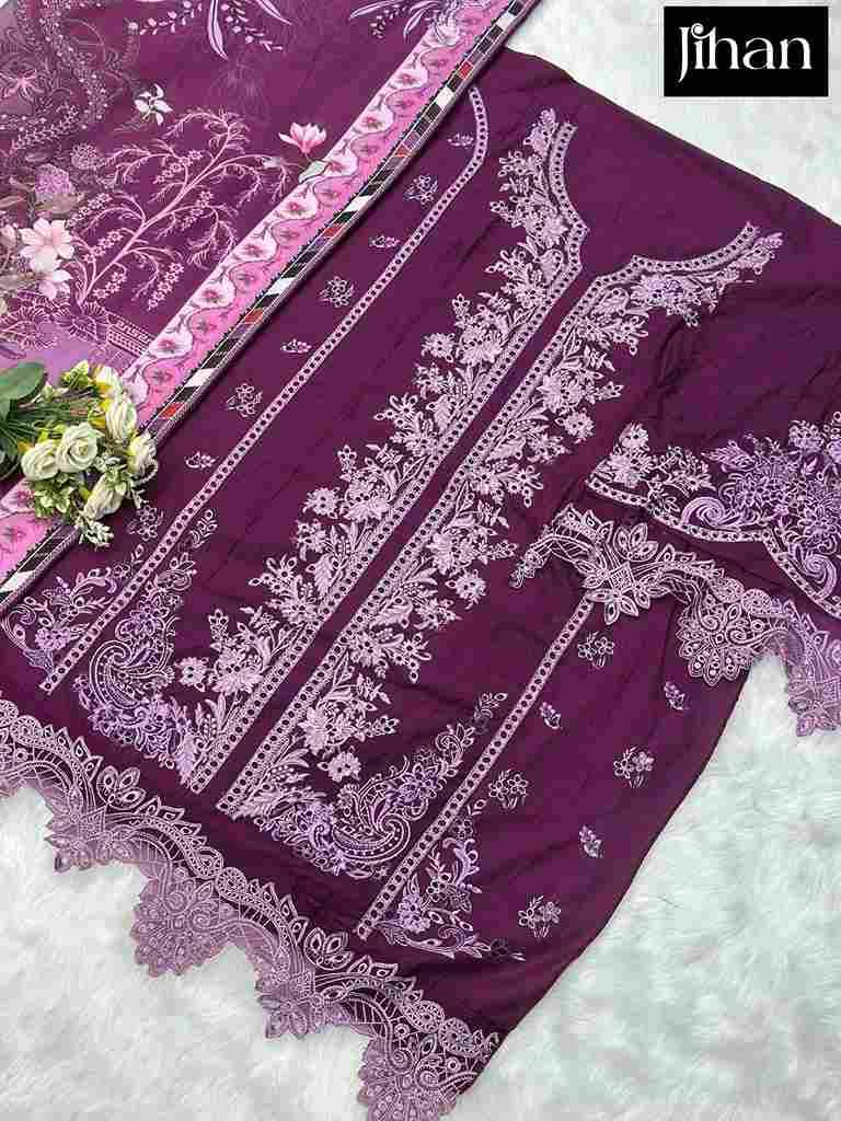 Ombre Lawn Collection Vol-3 By Jihan 3624 To 3626 Series Designer Pakistani Suits Beautiful Fancy Stylish Colorful Party Wear & Occasional Wear Cotton Dresses At Wholesale Price
