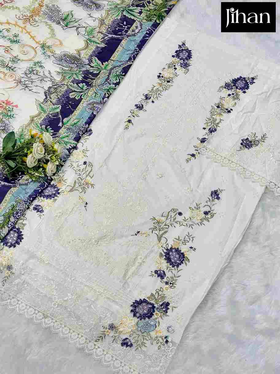 Ombre Lawn Collection Vol-3 By Jihan 3624 To 3626 Series Designer Pakistani Suits Beautiful Fancy Stylish Colorful Party Wear & Occasional Wear Cotton Dresses At Wholesale Price