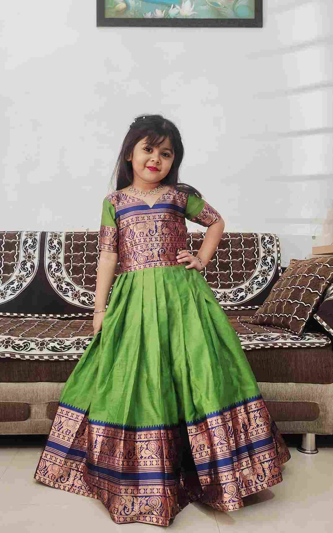 Pv-Kids Gown Vol-3 By Fashid Wholesale 01 To 04 Series Designer Beautiful Collection Occasional Wear & Party Wear Pure Cotton Silk Gowns At Wholesale Price