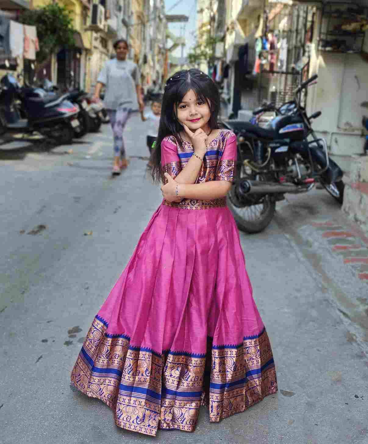 Pv-Kids Gown Vol-3 By Fashid Wholesale 01 To 04 Series Designer Beautiful Collection Occasional Wear & Party Wear Pure Cotton Silk Gowns At Wholesale Price