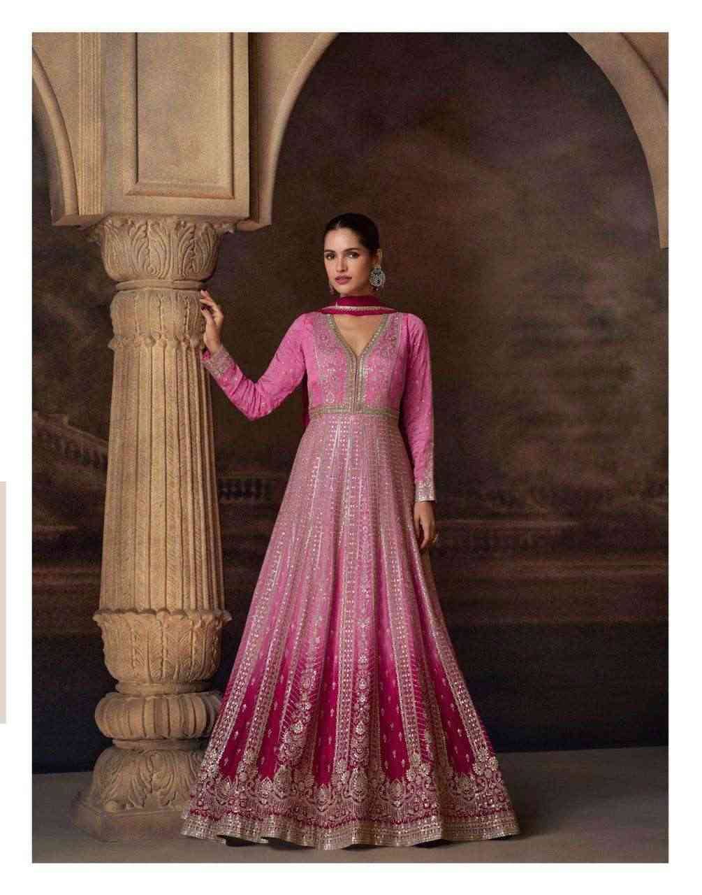 Avni By Sayuri 5784 To 5786 Series Beautiful Stylish Fancy Colorful Casual Wear & Ethnic Wear Chinnon Silk/Georgette Gowns With Dupatta At Wholesale Price