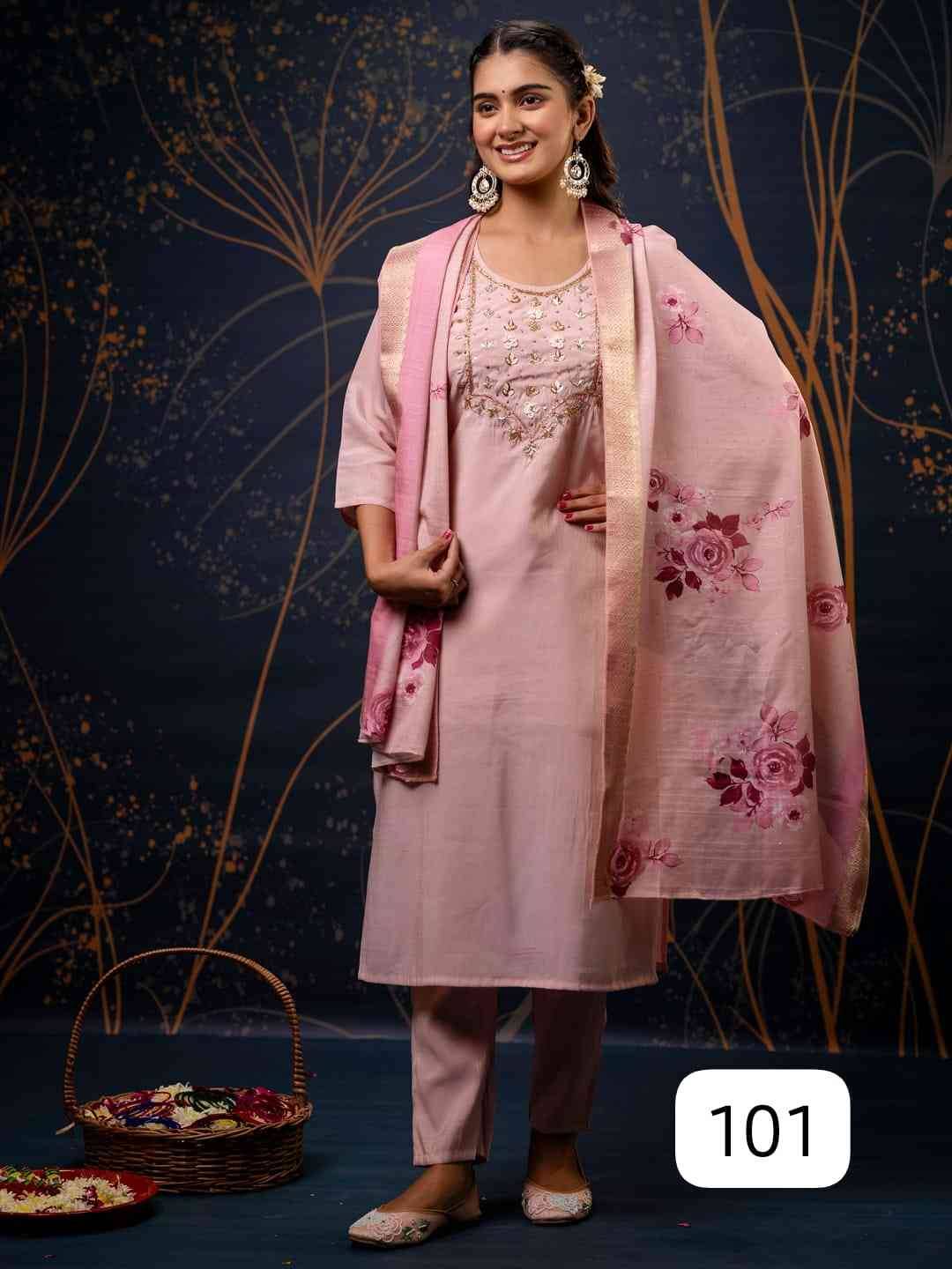 Baarish By PC 101 To 110 Series Festive Suits Beautiful Fancy Colorful Stylish Party Wear & Occasional Wear Silk Embroidered Dresses At Wholesale Price