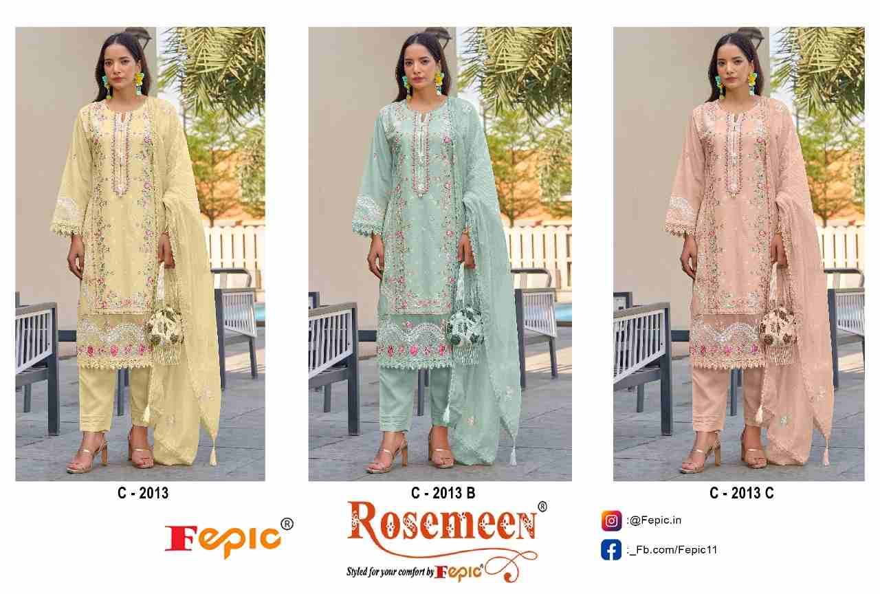 Fepic 2013 Colours By Fepic 2013-A To 2013-C Series Beautiful Pakistani Suits Stylish Fancy Colorful Party Wear & Occasional Wear Cambric Embroidered Dresses At Wholesale Price