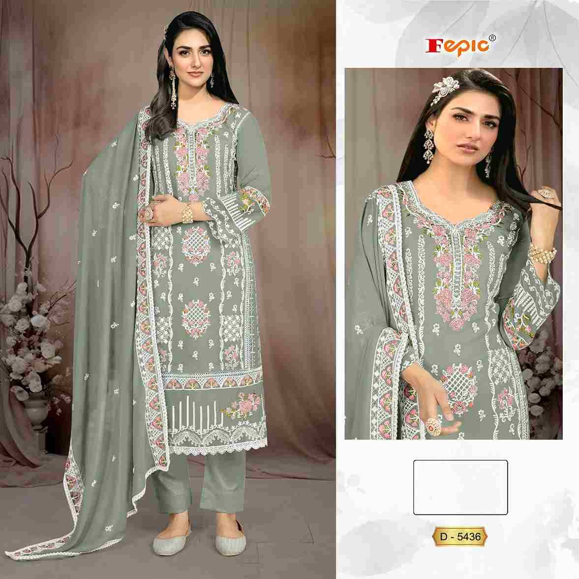 Fepic 5436 Colours By Fepic 5436-A To 5436-D Series Beautiful Pakistani Suits Colorful Stylish Fancy Casual Wear & Ethnic Wear Georgette Embroidered Dresses At Wholesale Price