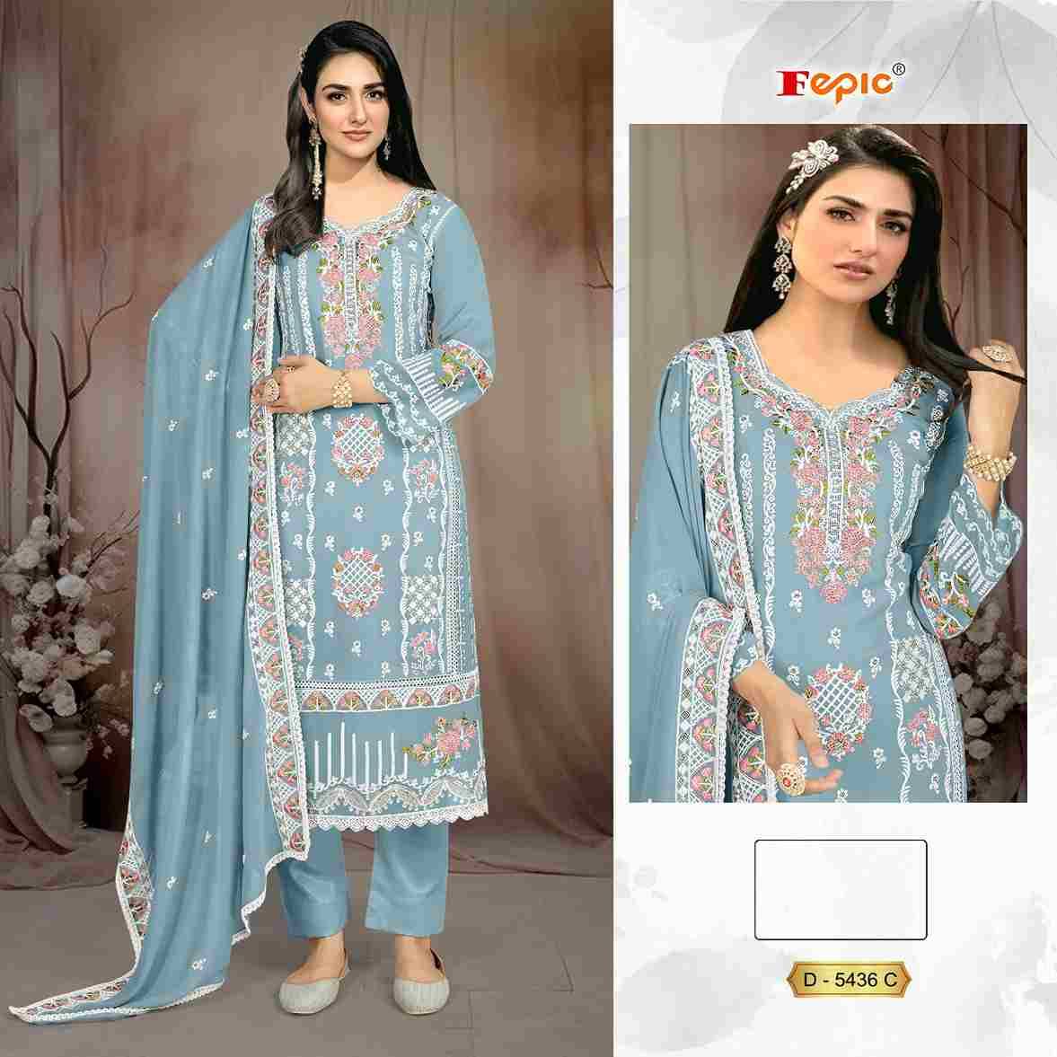 Fepic 5436 Colours By Fepic 5436-A To 5436-D Series Beautiful Pakistani Suits Colorful Stylish Fancy Casual Wear & Ethnic Wear Georgette Embroidered Dresses At Wholesale Price