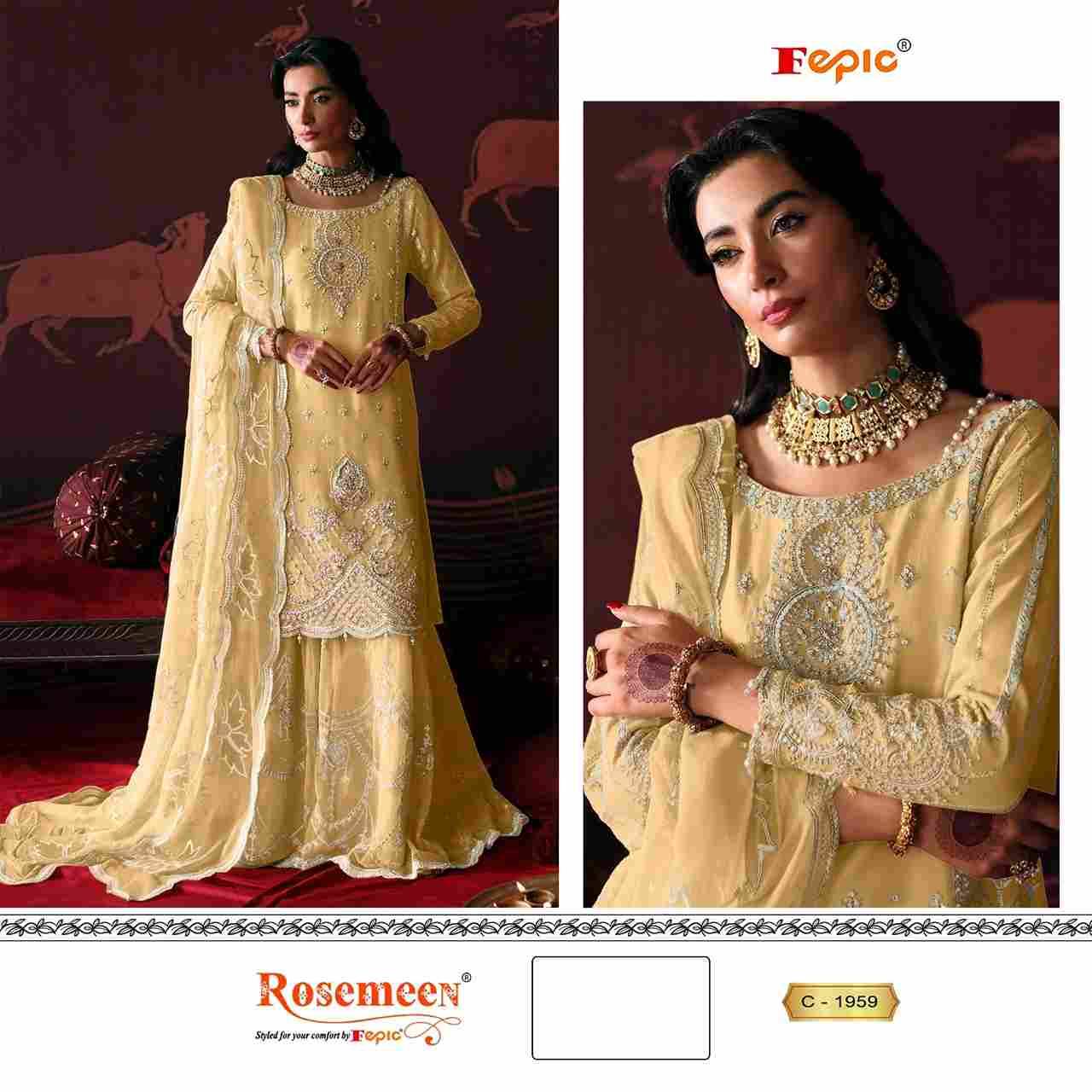 Fepic 1959 Colours By Fepic 1959-A To 1959-C Series Beautiful Pakistani Suits Stylish Fancy Colorful Party Wear & Occasional Wear Organza Embroidered Dresses At Wholesale Price