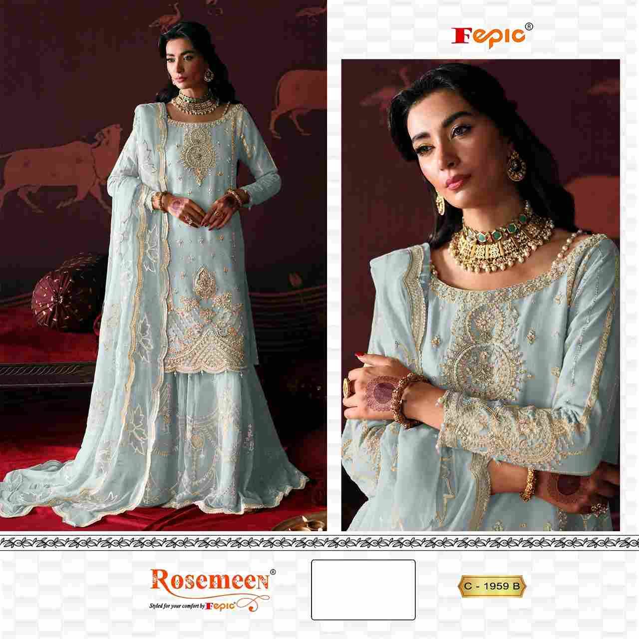 Fepic 1959 Colours By Fepic 1959-A To 1959-C Series Beautiful Pakistani Suits Stylish Fancy Colorful Party Wear & Occasional Wear Organza Embroidered Dresses At Wholesale Price