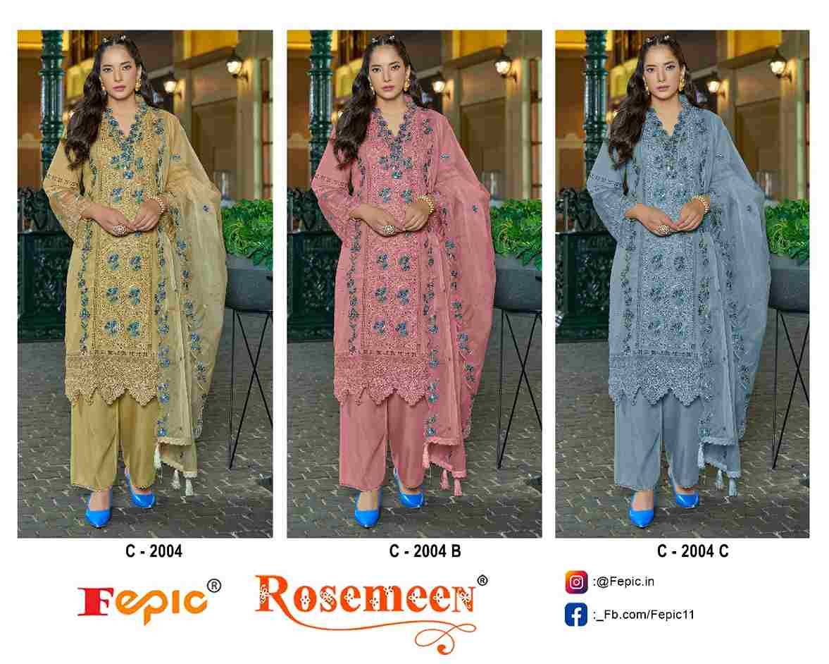 Fepic 2004 Colours By Fepic 2004-A To 2004-C Series Beautiful Pakistani Suits Stylish Fancy Colorful Party Wear & Occasional Wear Cambric Embroidered Dresses At Wholesale Price