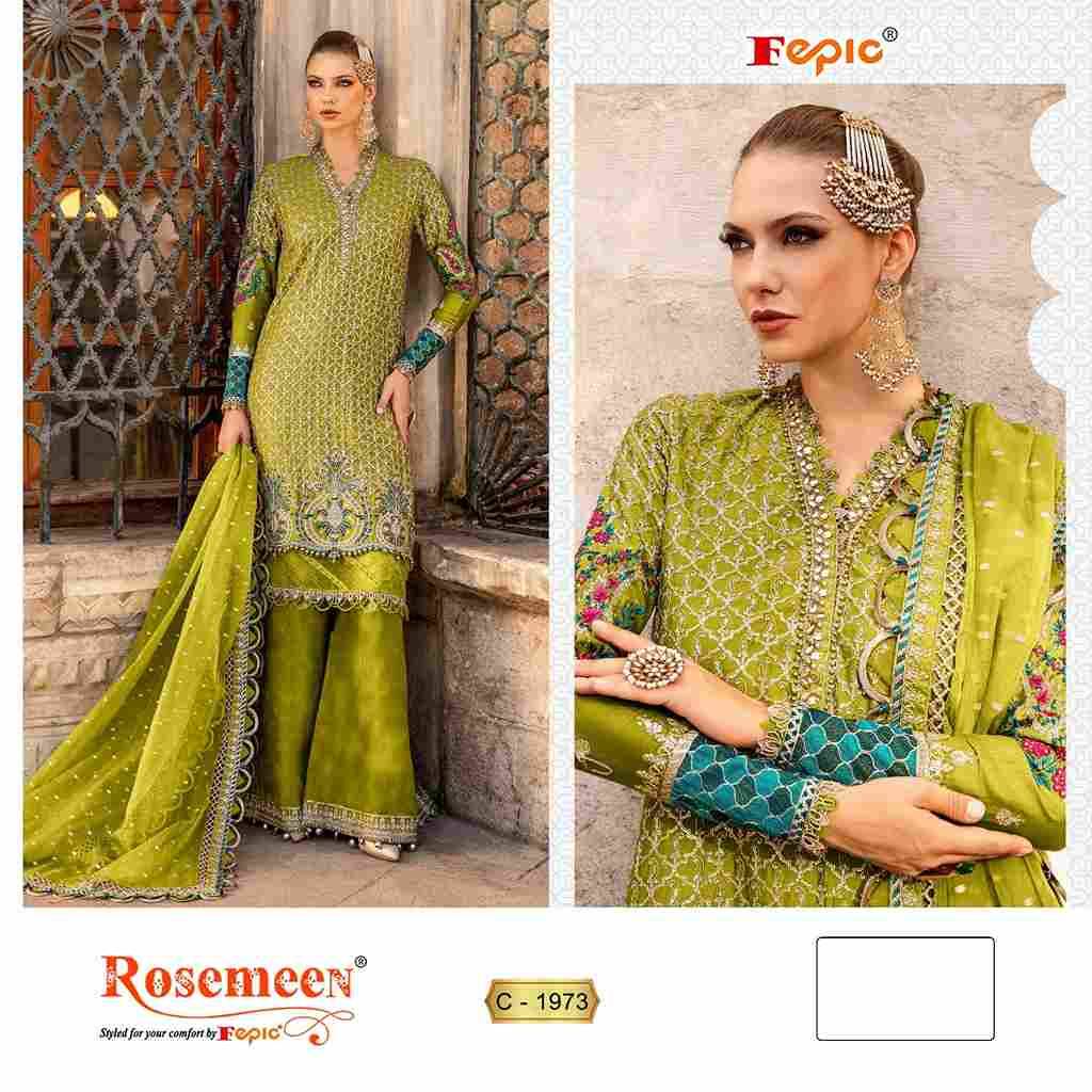 Fepic 1973 Colours By Fepic 1973-A To 1973-D Series Beautiful Pakistani Suits Stylish Fancy Colorful Party Wear & Occasional Wear Organza Embroidered Dresses At Wholesale Price