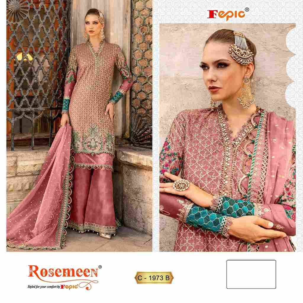 Fepic 1973 Colours By Fepic 1973-A To 1973-D Series Beautiful Pakistani Suits Stylish Fancy Colorful Party Wear & Occasional Wear Organza Embroidered Dresses At Wholesale Price