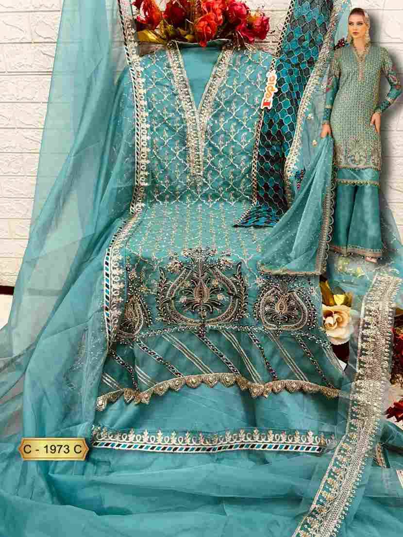 Fepic 1973 Colours By Fepic 1973-A To 1973-D Series Beautiful Pakistani Suits Stylish Fancy Colorful Party Wear & Occasional Wear Organza Embroidered Dresses At Wholesale Price