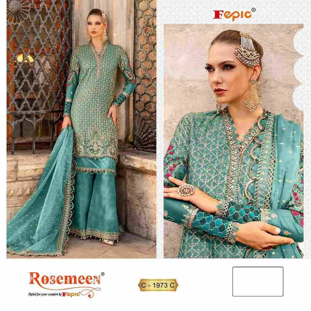 Fepic 1973 Colours By Fepic 1973-A To 1973-D Series Beautiful Pakistani Suits Stylish Fancy Colorful Party Wear & Occasional Wear Organza Embroidered Dresses At Wholesale Price