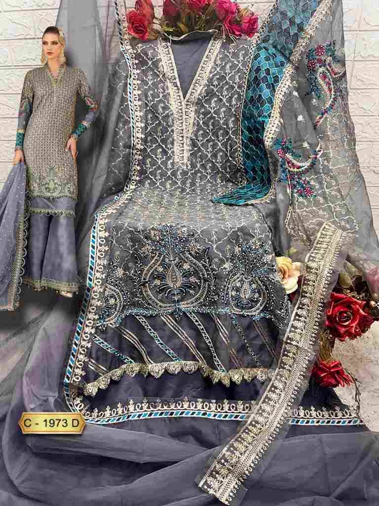 Fepic 1973 Colours By Fepic 1973-A To 1973-D Series Beautiful Pakistani Suits Stylish Fancy Colorful Party Wear & Occasional Wear Organza Embroidered Dresses At Wholesale Price