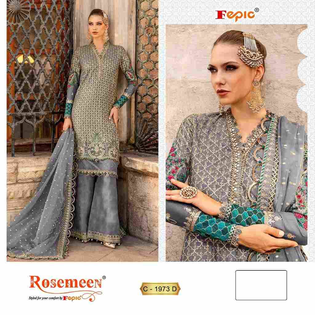 Fepic 1973 Colours By Fepic 1973-A To 1973-D Series Beautiful Pakistani Suits Stylish Fancy Colorful Party Wear & Occasional Wear Organza Embroidered Dresses At Wholesale Price