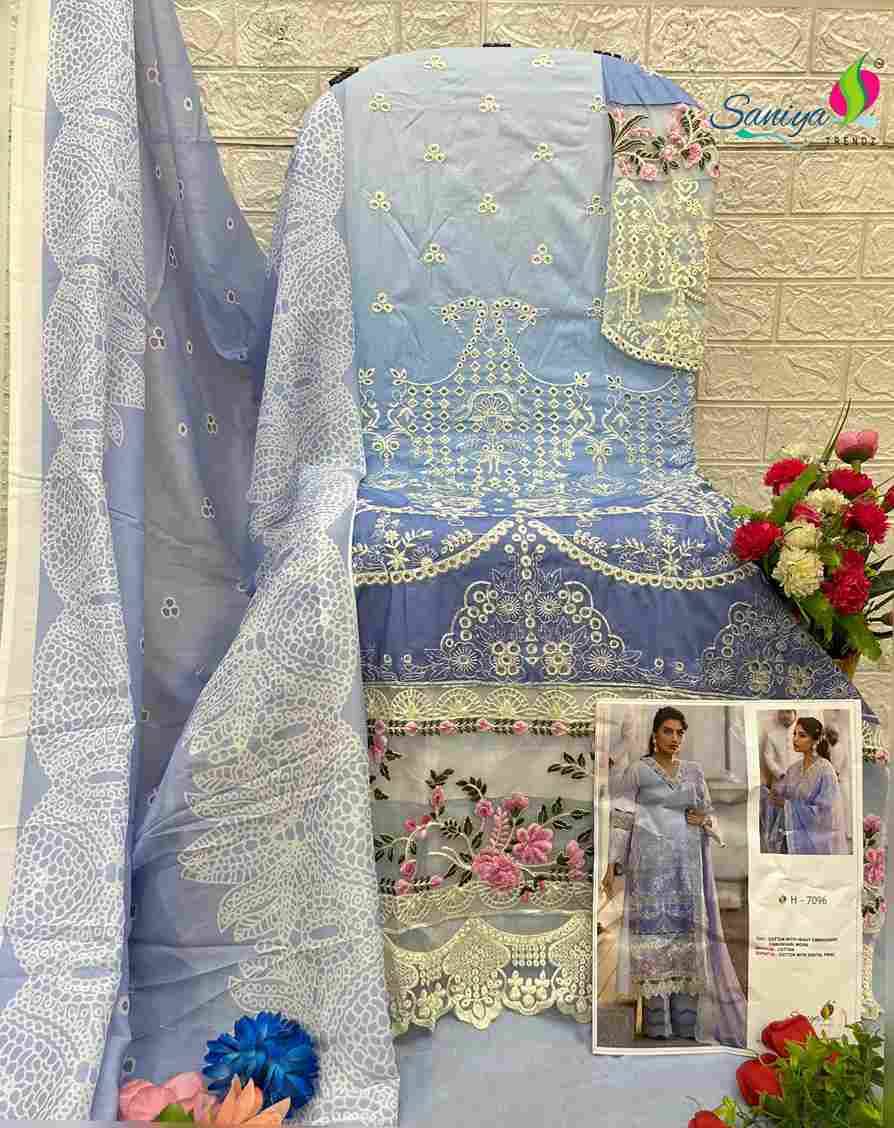 Saniya Trendz Hit Design 7096 By Saniya Trendz Beautiful Pakistani Suits Colorful Stylish Fancy Casual Wear & Ethnic Wear Cotton Embroidered Dresses At Wholesale Price