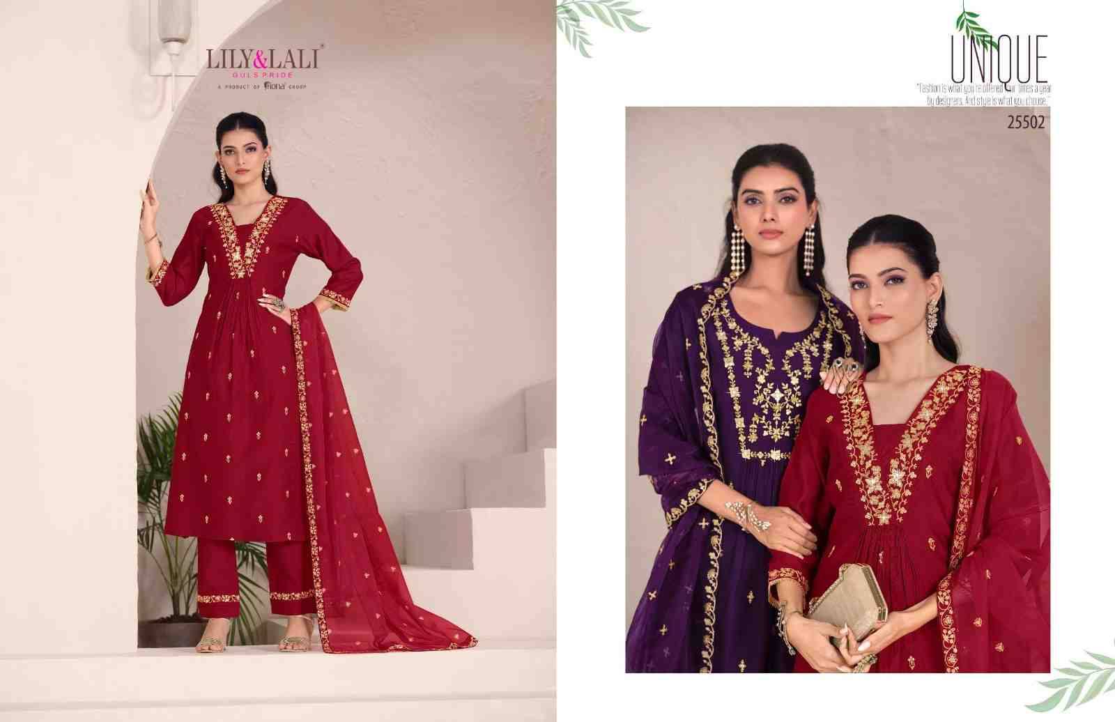 Zari By Lily And Lali 25501 To 25506 Series Beautiful Festive Suits Colorful Stylish Fancy Casual Wear & Ethnic Wear Viscose Dresses At Wholesale Price