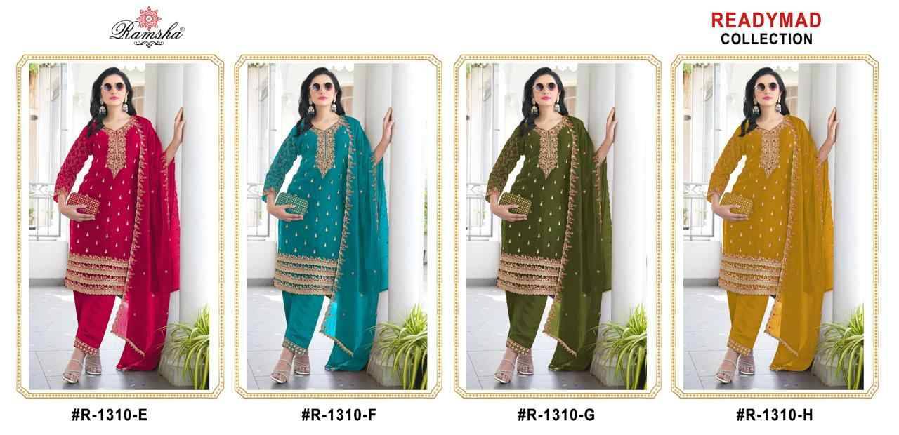 Ramsha 1310 Colours Vol-2 By Ramsha 1310-E To 1310-H Series Designer Pakistani Suits Beautiful Fancy Colorful Stylish Party Wear & Occasional Wear Fandy Embroidered Dresses At Wholesale Price