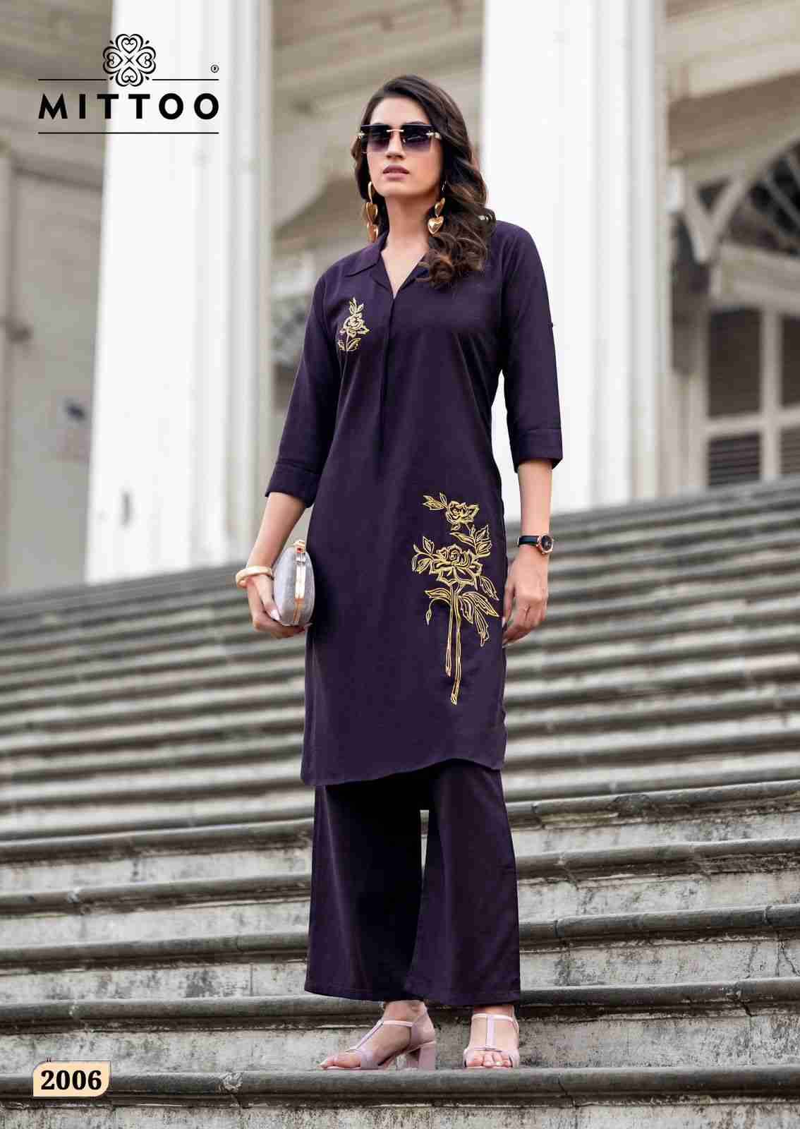 Eshani By Mittoo 2001 To 2006 Series Designer Stylish Fancy Colorful Beautiful Party Wear & Ethnic Wear Collection Rayon Print Co-Ord At Wholesale Price