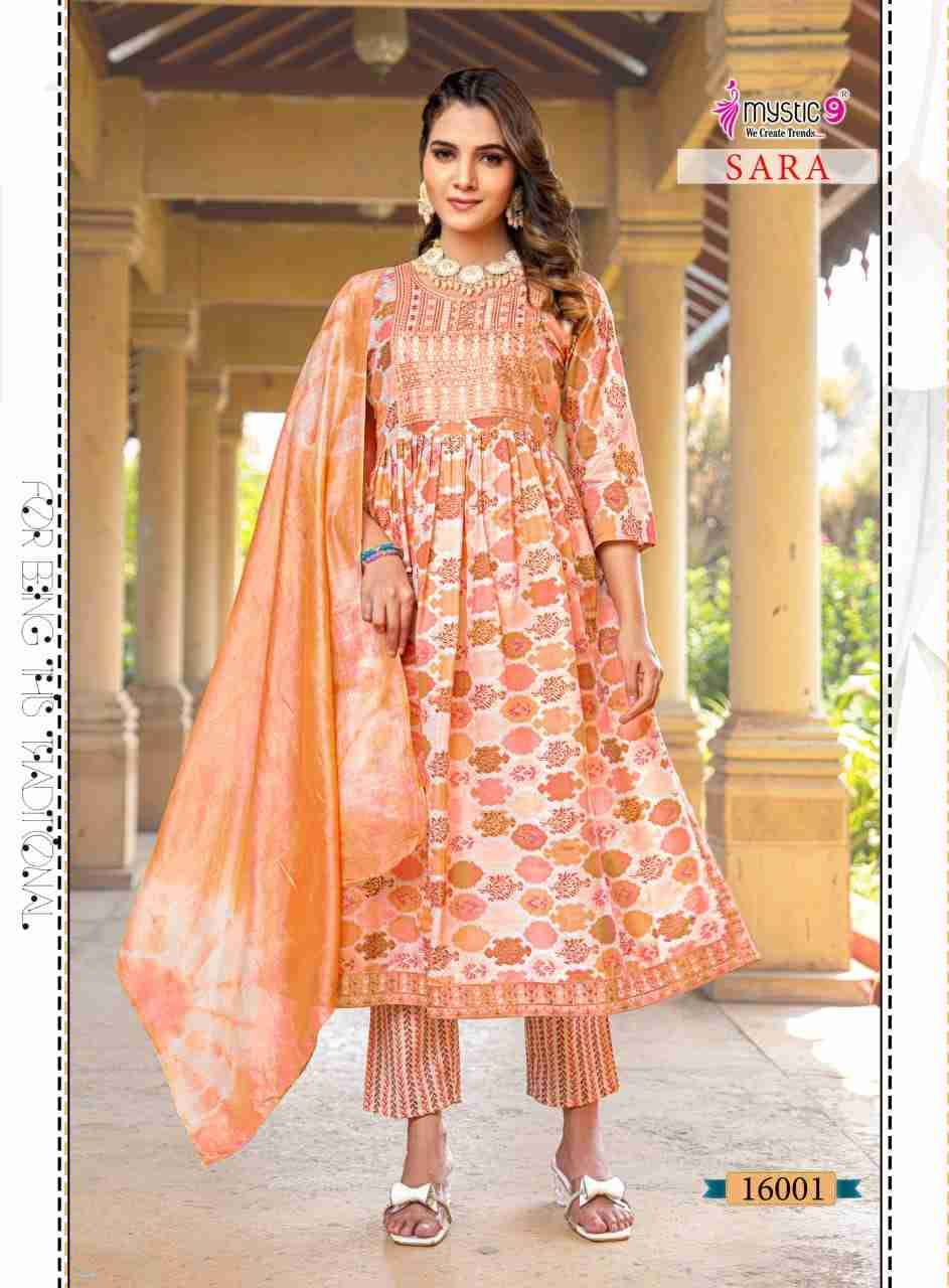 Sara Vol-16 By Mystic 9 16001 To 16008 Series Beautiful Festive Suits Colorful Stylish Fancy Casual Wear & Ethnic Wear Rayon Print Dresses At Wholesale Price