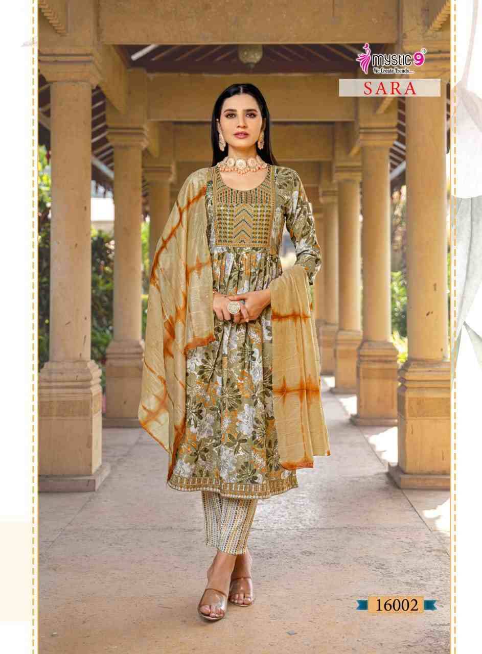 Sara Vol-16 By Mystic 9 16001 To 16008 Series Beautiful Festive Suits Colorful Stylish Fancy Casual Wear & Ethnic Wear Rayon Print Dresses At Wholesale Price
