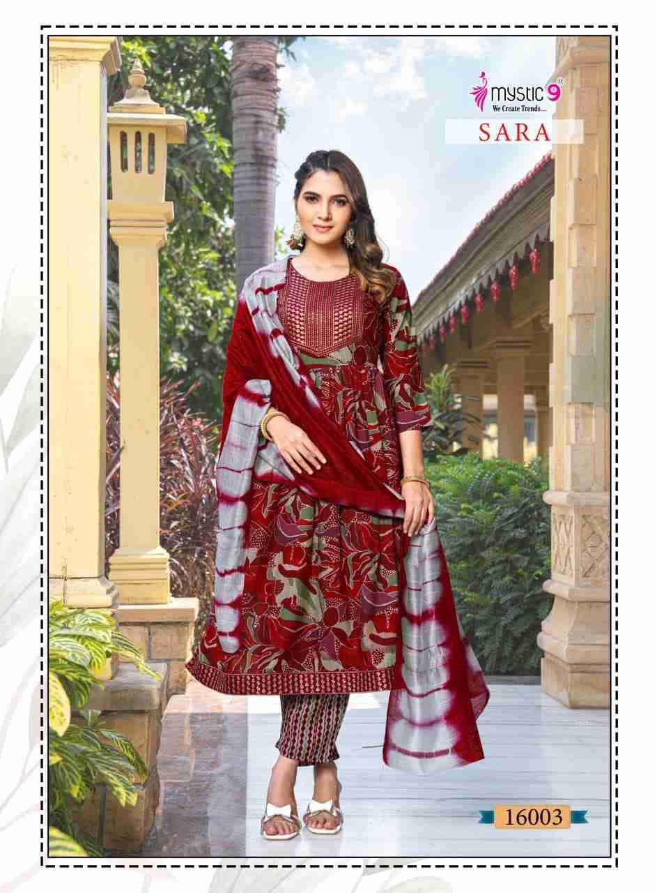 Sara Vol-16 By Mystic 9 16001 To 16008 Series Beautiful Festive Suits Colorful Stylish Fancy Casual Wear & Ethnic Wear Rayon Print Dresses At Wholesale Price