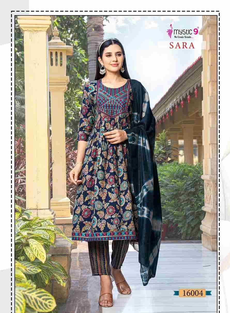 Sara Vol-16 By Mystic 9 16001 To 16008 Series Beautiful Festive Suits Colorful Stylish Fancy Casual Wear & Ethnic Wear Rayon Print Dresses At Wholesale Price