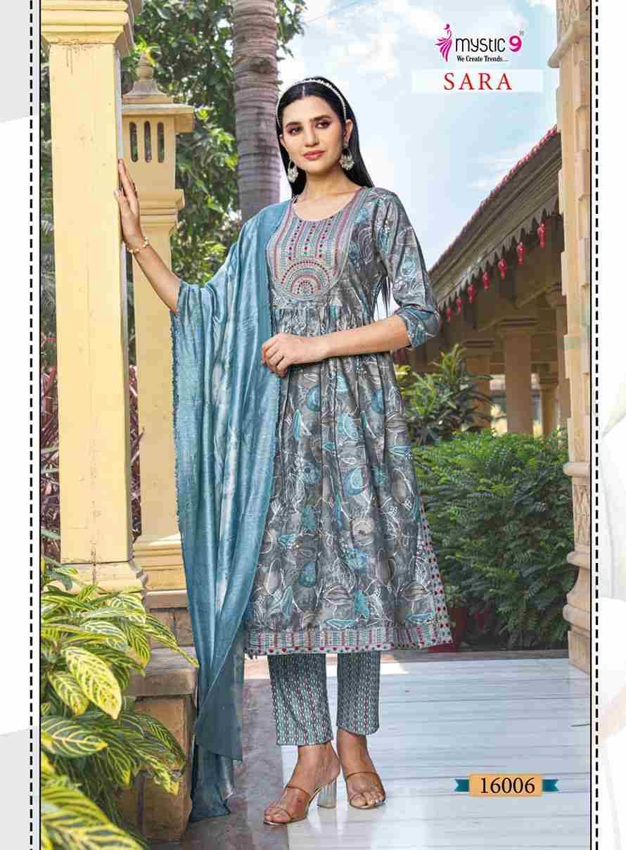 Sara Vol-16 By Mystic 9 16001 To 16008 Series Beautiful Festive Suits Colorful Stylish Fancy Casual Wear & Ethnic Wear Rayon Print Dresses At Wholesale Price