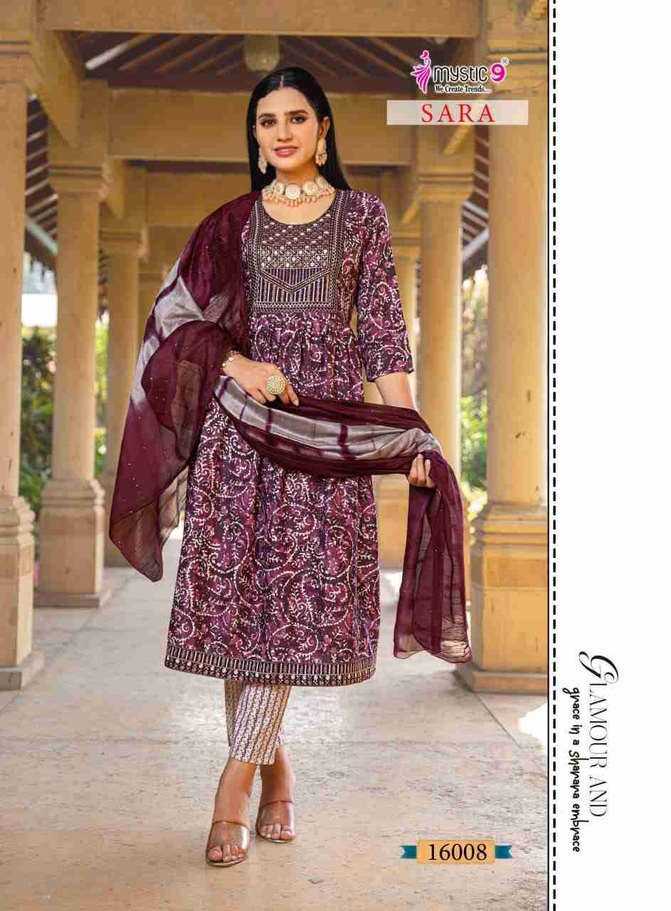 Sara Vol-16 By Mystic 9 16001 To 16008 Series Beautiful Festive Suits Colorful Stylish Fancy Casual Wear & Ethnic Wear Rayon Print Dresses At Wholesale Price
