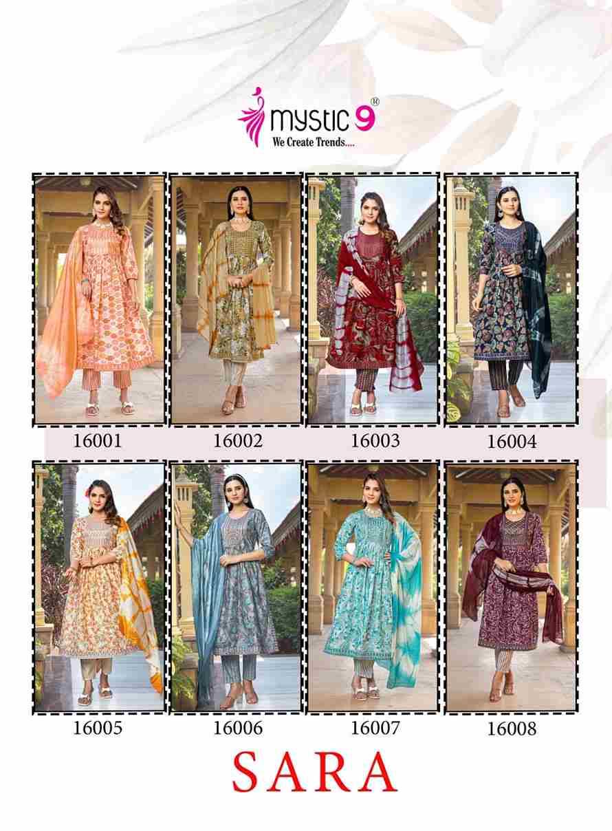 Sara Vol-16 By Mystic 9 16001 To 16008 Series Beautiful Festive Suits Colorful Stylish Fancy Casual Wear & Ethnic Wear Rayon Print Dresses At Wholesale Price