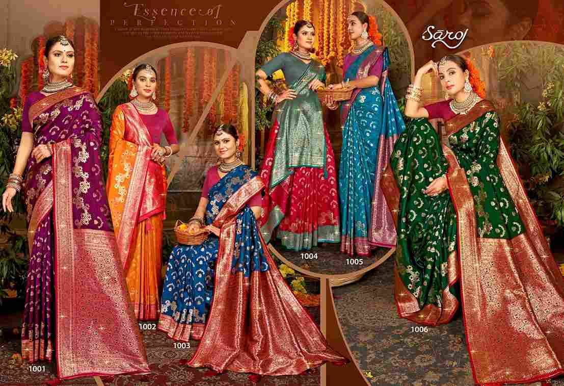 Gulaab Silk By Saroj 1001 To 1006 Series Indian Traditional Wear Collection Beautiful Stylish Fancy Colorful Party Wear & Occasional Wear Soft Silk Sarees At Wholesale Price