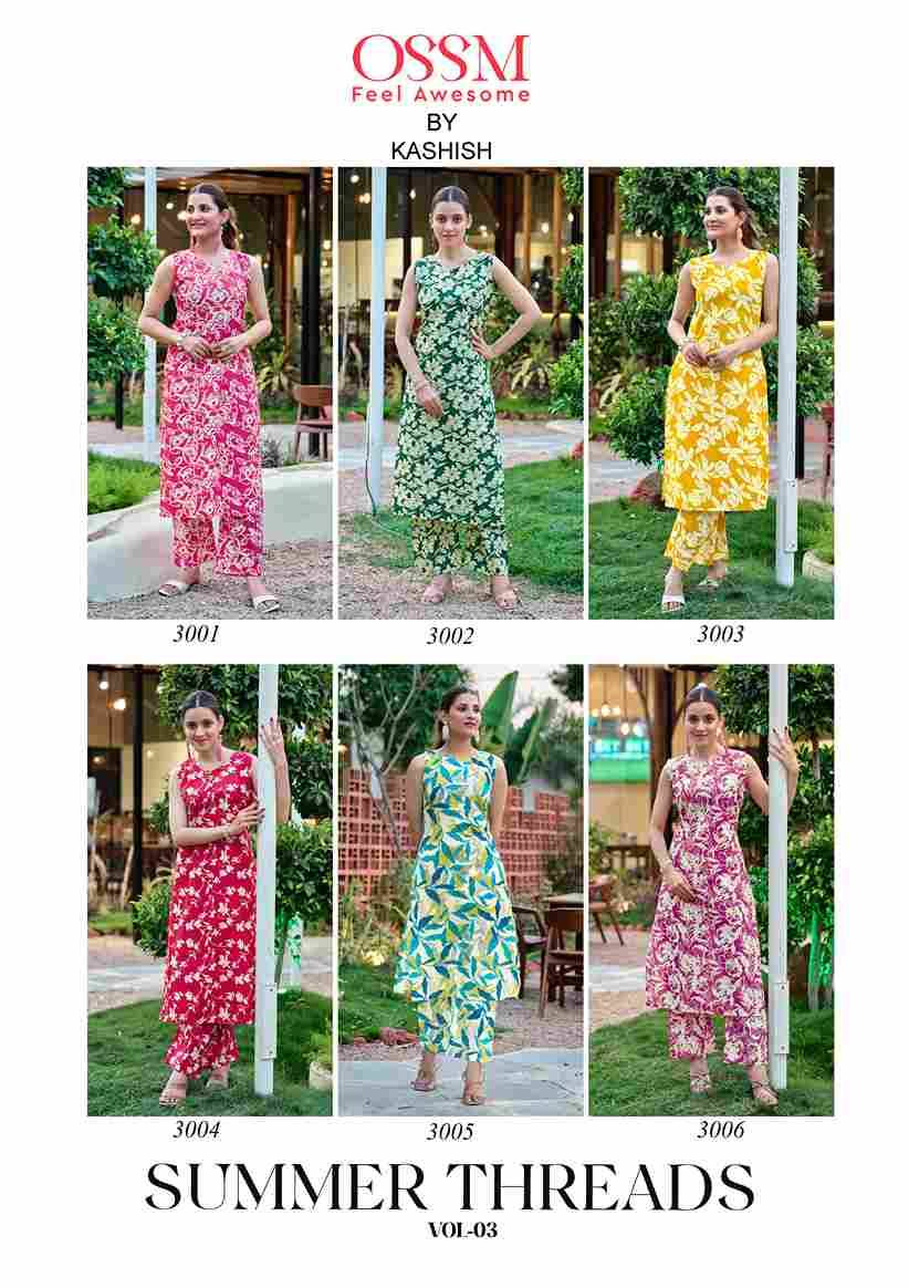 Summer Threads Vol-3 By Ossm 3001 To 3006 Series Designer Stylish Fancy Colorful Beautiful Party Wear & Ethnic Wear Collection Premium Cotton Co-Ords At Wholesale Price