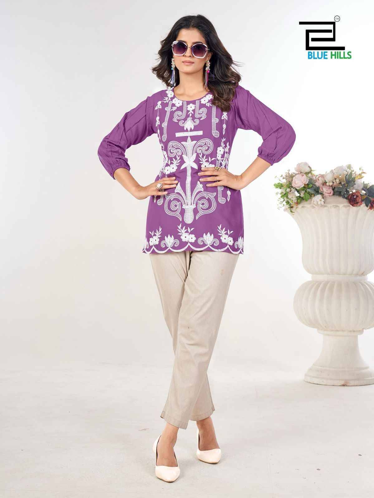 Rabbit By Blue Hills 1001 To 1006 Series Designer Stylish Fancy Colorful Beautiful Party Wear & Ethnic Wear Collection Pure Rayon Print Kurtis At Wholesale Price
