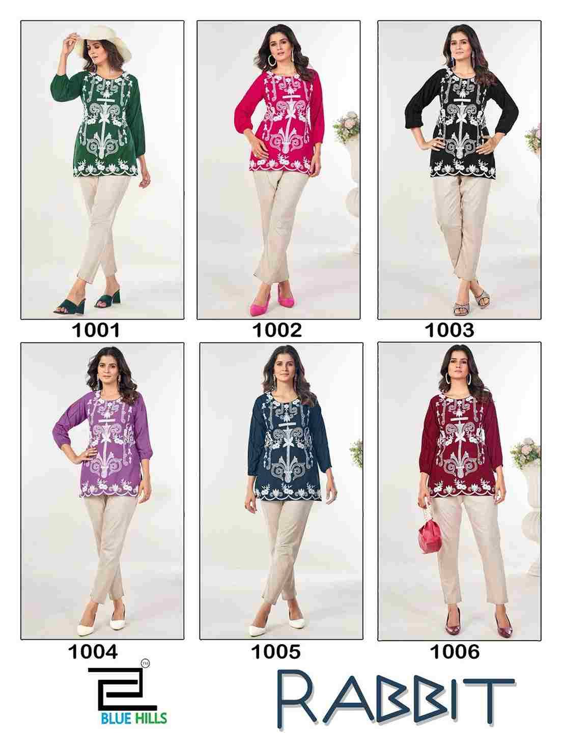 Rabbit By Blue Hills 1001 To 1006 Series Designer Stylish Fancy Colorful Beautiful Party Wear & Ethnic Wear Collection Pure Rayon Print Kurtis At Wholesale Price