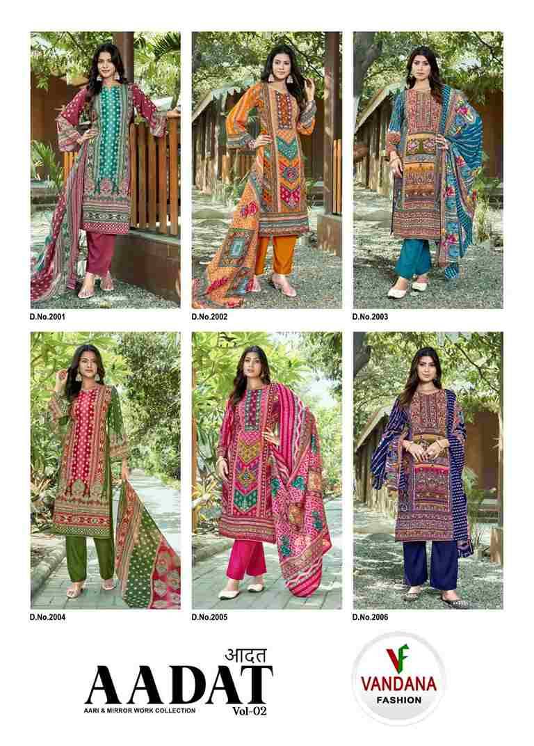 Aadat Vol-2 By Vandana Fashion 2001 To 2006 Series Beautiful Festive Suits Stylish Fancy Colorful Casual Wear & Ethnic Wear Viscose Rayon Print Dresses At Wholesale Price