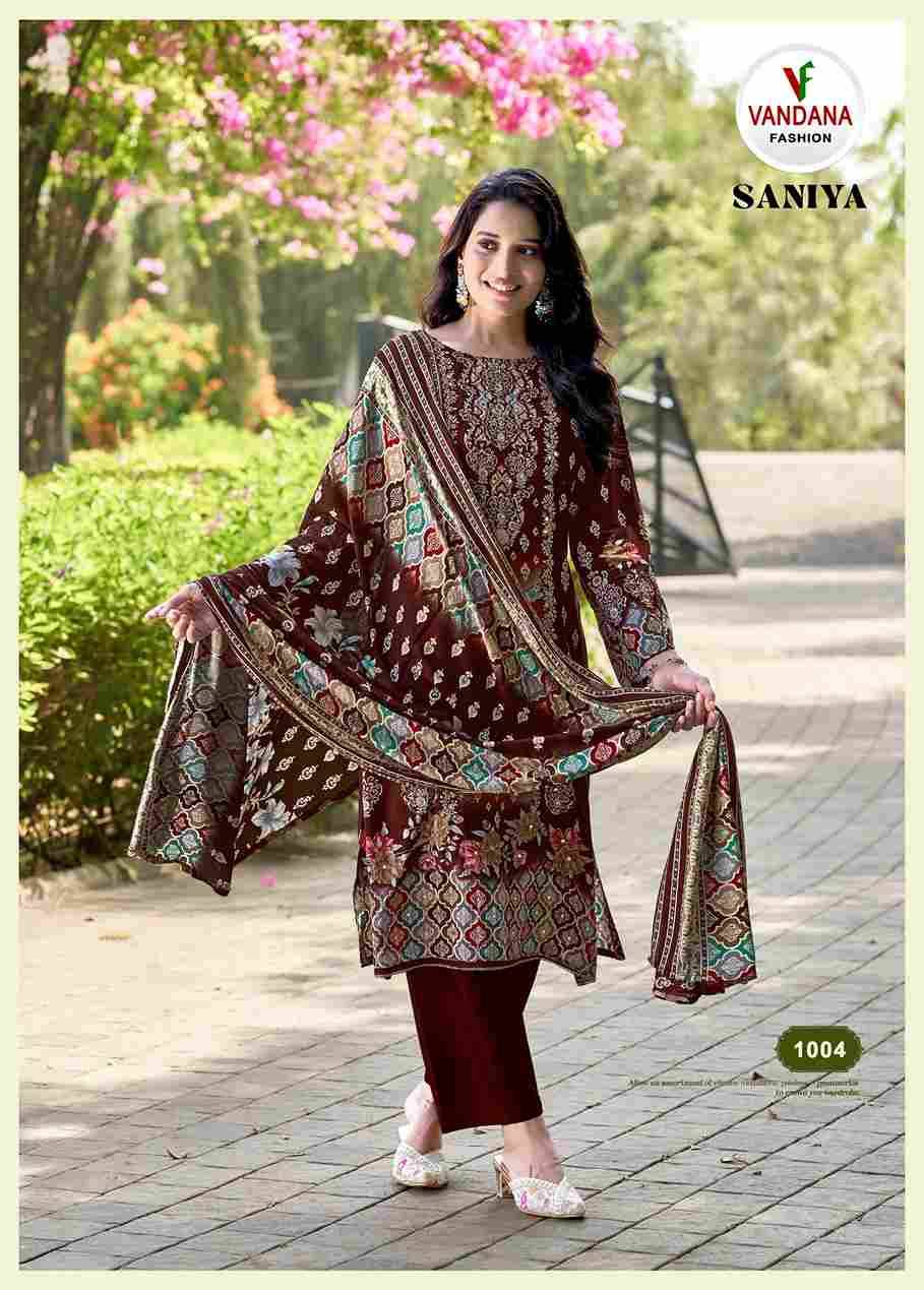 Saniya Vol-1 By Vandana Creation 1001 To 1006 Series Beautiful Festive Suits Stylish Fancy Colorful Casual Wear & Ethnic Wear Viscose Rayon Print Dresses At Wholesale Price