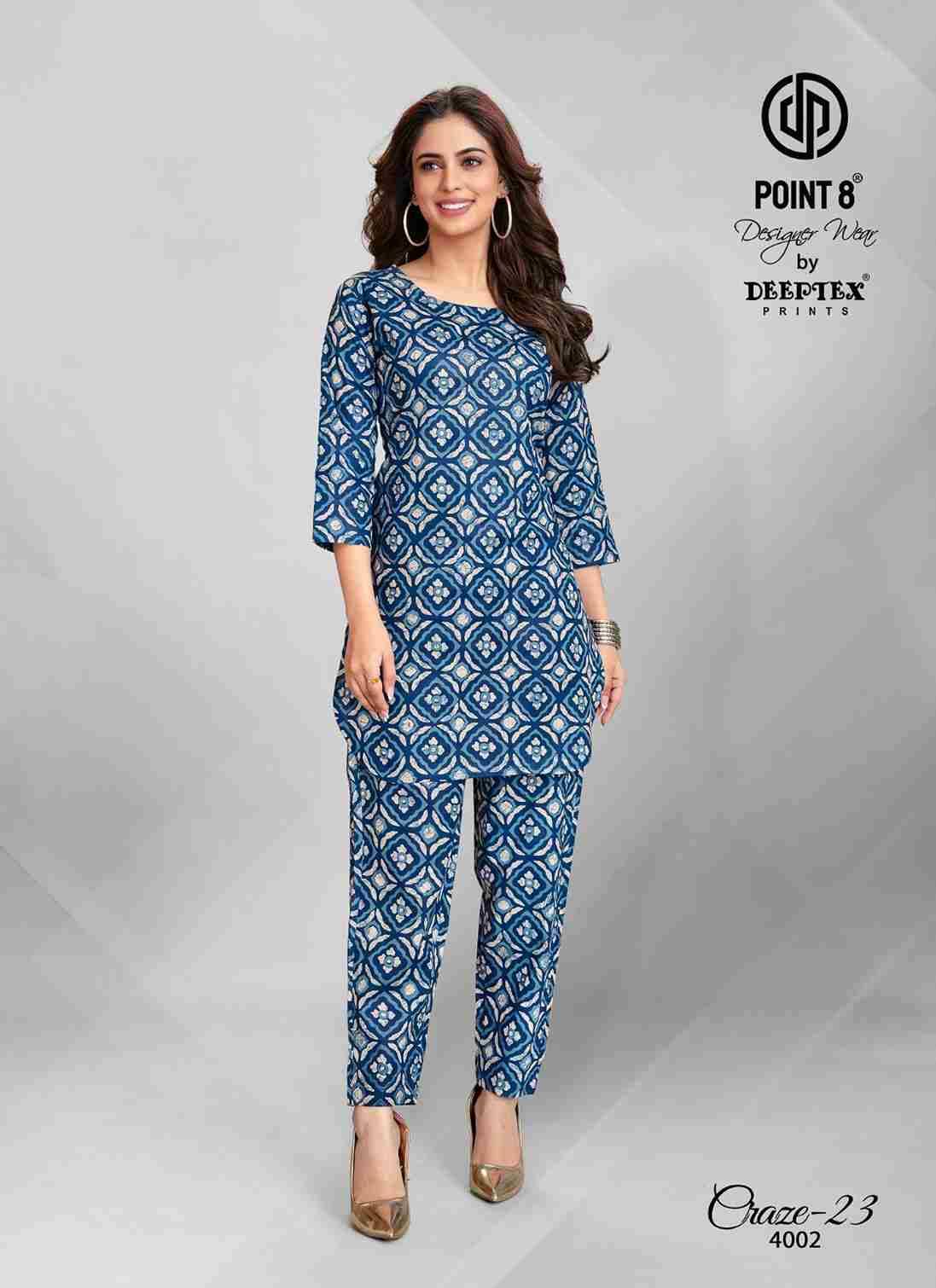 Craze-23 Vol-4 By Deeptex Prints 4001 To 4010 Series Designer Stylish Fancy Colorful Beautiful Party Wear & Ethnic Wear Collection Premium Cotton Co-Ords At Wholesale Price
