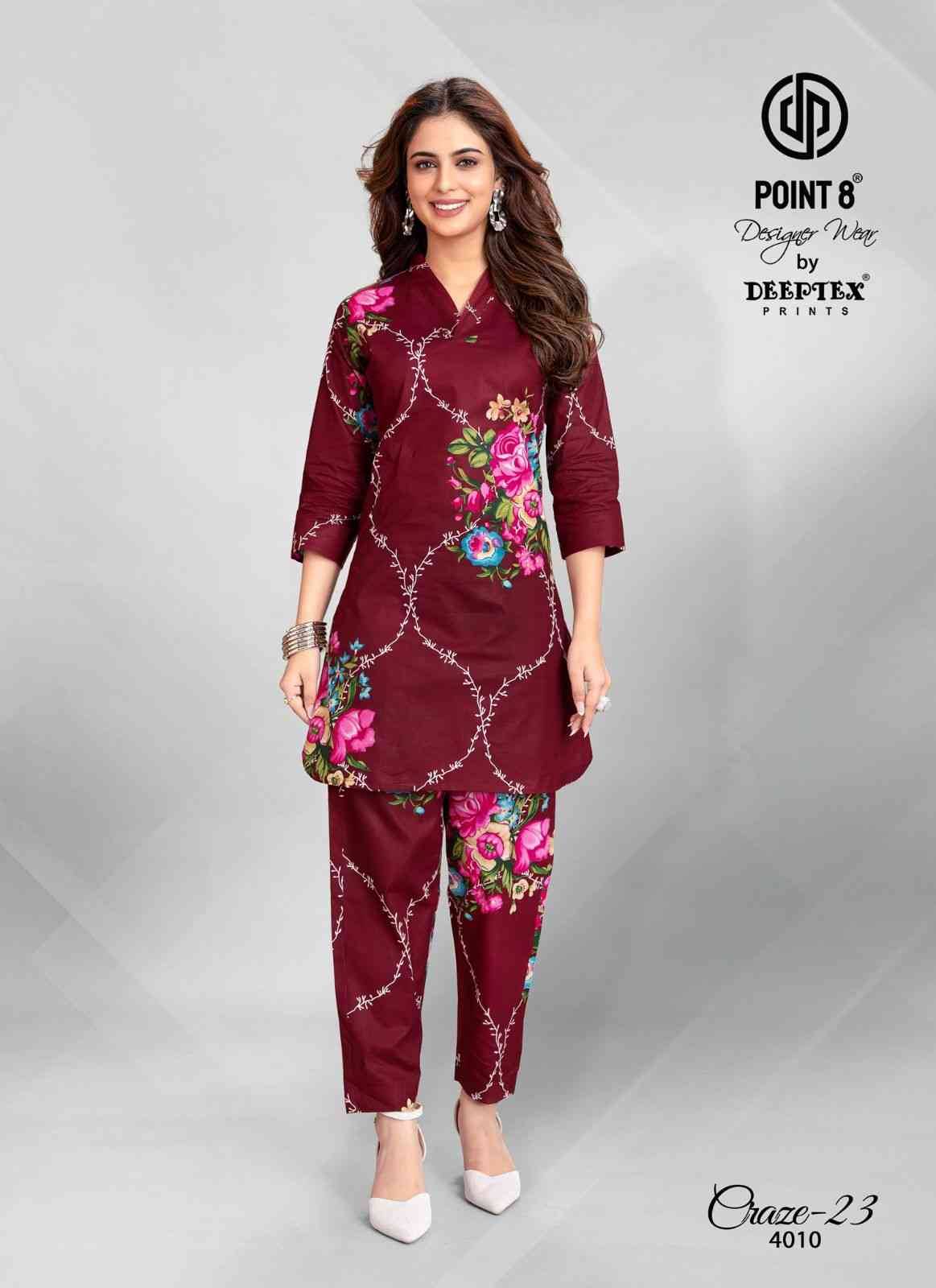 Craze-23 Vol-4 By Deeptex Prints 4001 To 4010 Series Designer Stylish Fancy Colorful Beautiful Party Wear & Ethnic Wear Collection Premium Cotton Co-Ords At Wholesale Price