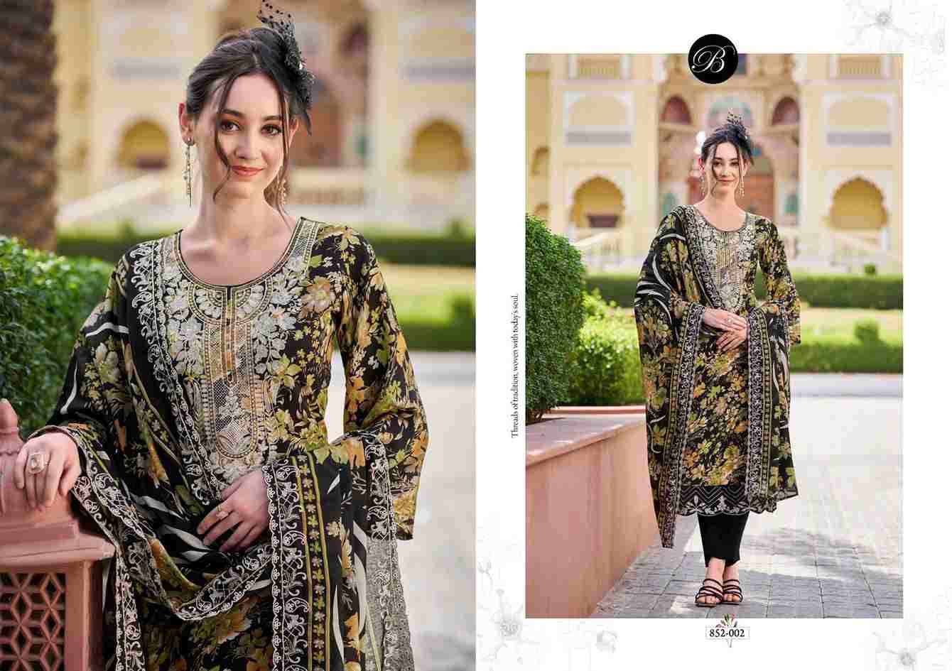 Tanaya By Belliza 852-001 To 852-006 Series Beautiful Suits Colorful Stylish Fancy Casual Wear & Ethnic Wear Pure Viscose Rayon Dresses At Wholesale Price