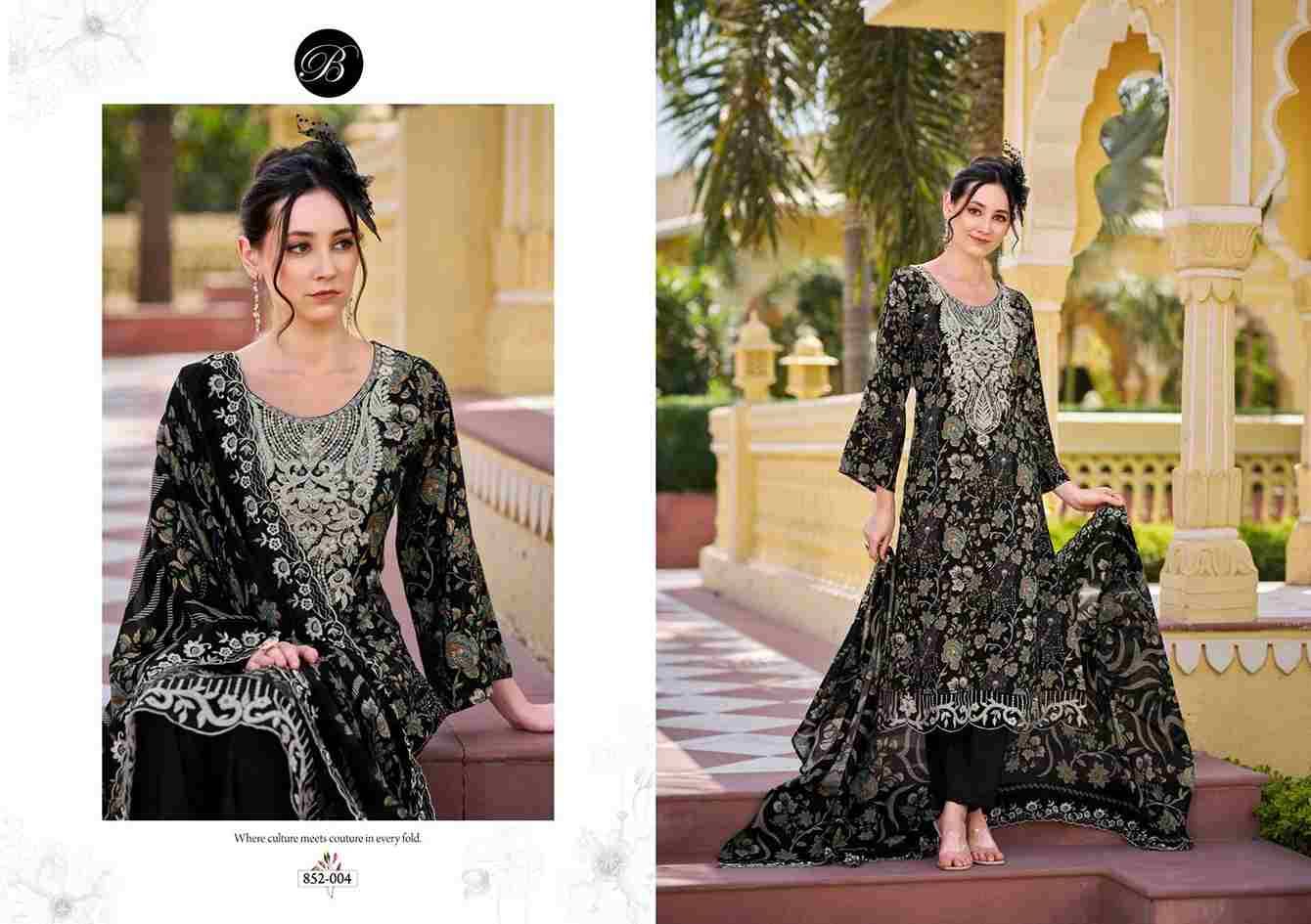 Tanaya By Belliza 852-001 To 852-006 Series Beautiful Suits Colorful Stylish Fancy Casual Wear & Ethnic Wear Pure Viscose Rayon Dresses At Wholesale Price