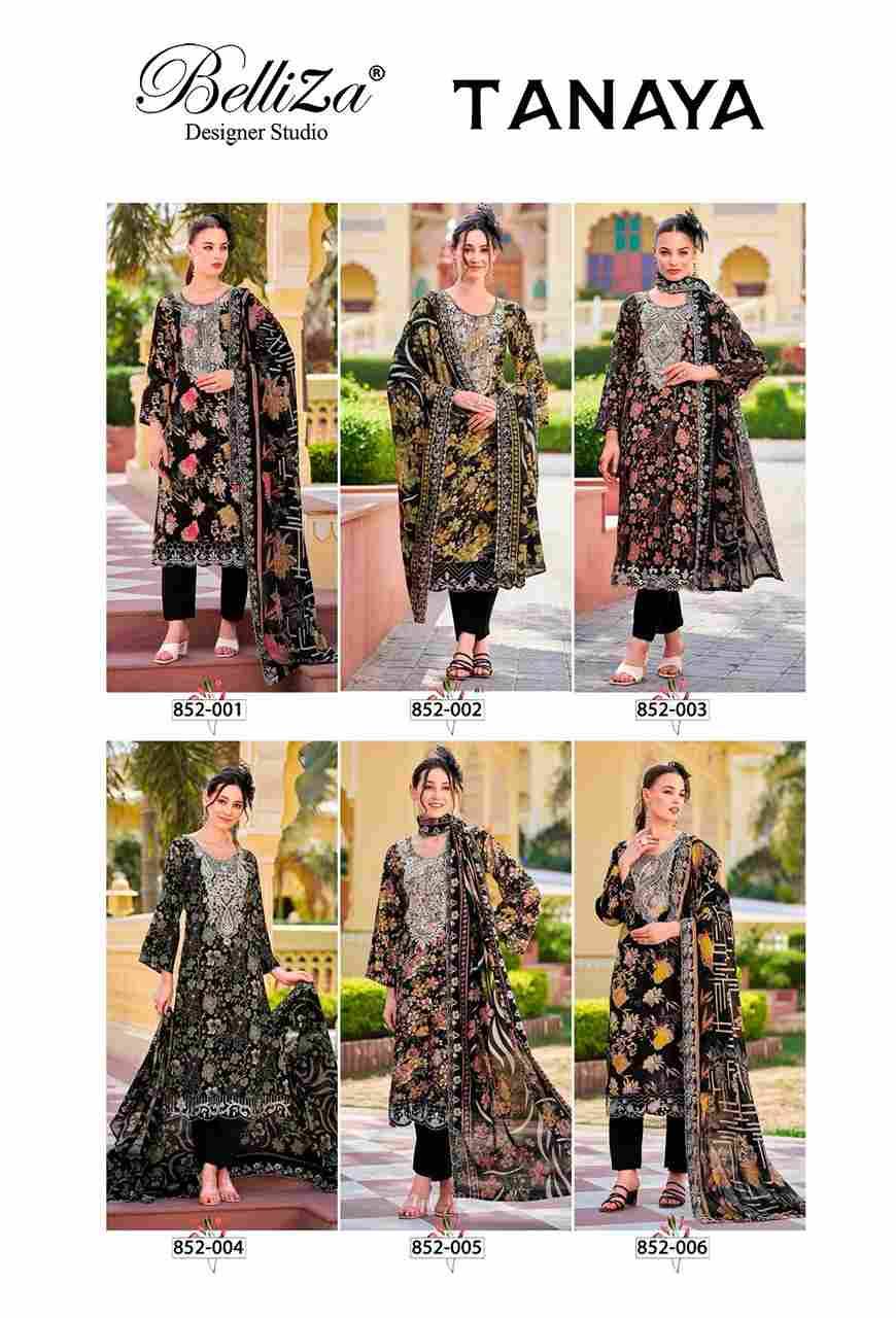 Tanaya By Belliza 852-001 To 852-006 Series Beautiful Suits Colorful Stylish Fancy Casual Wear & Ethnic Wear Pure Viscose Rayon Dresses At Wholesale Price