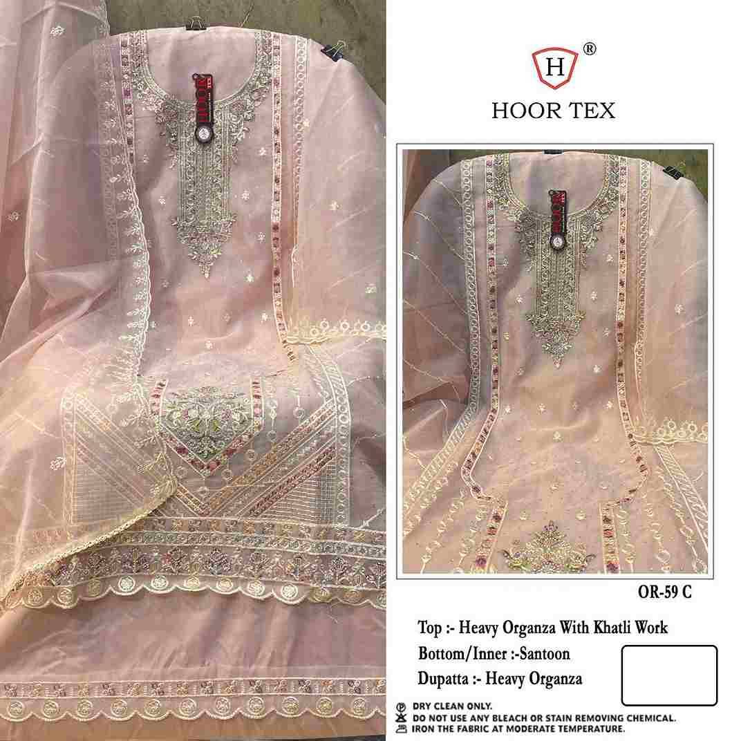 Hoor Tex Hit Design OR-59 Colours By Hoor Tex OR-59-A To OR-59-D Series Beautiful Pakistani Suits Stylish Colorful Fancy Casual Wear & Ethnic Wear Heavy Organza Embroidered Dresses At Wholesale Price