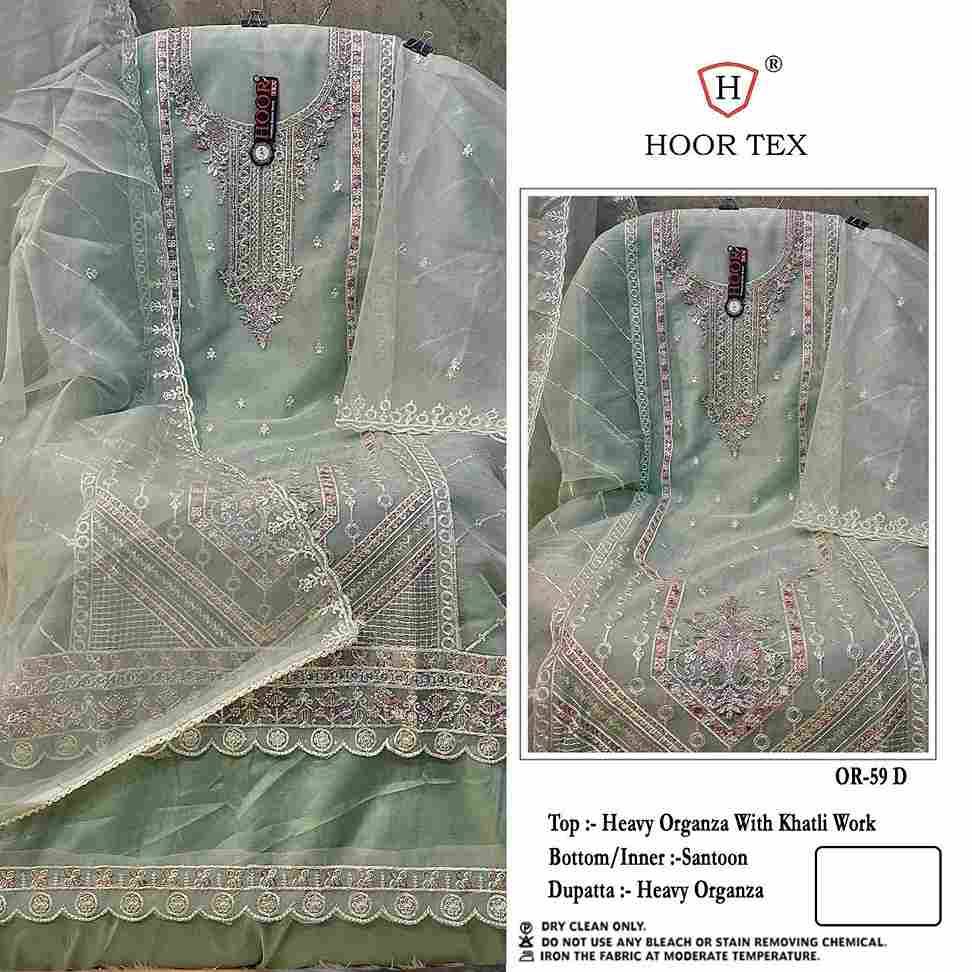 Hoor Tex Hit Design OR-59 Colours By Hoor Tex OR-59-A To OR-59-D Series Beautiful Pakistani Suits Stylish Colorful Fancy Casual Wear & Ethnic Wear Heavy Organza Embroidered Dresses At Wholesale Price