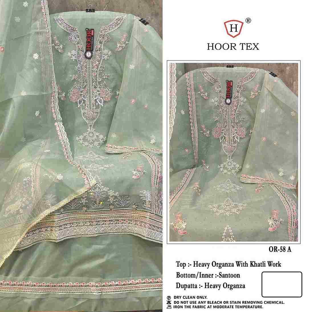 Hoor Tex Hit Design OR-58 Colours By Hoor Tex OR-58-A To OR-58-D Series Beautiful Pakistani Suits Stylish Colorful Fancy Casual Wear & Ethnic Wear Heavy Organza Embroidered Dresses At Wholesale Price