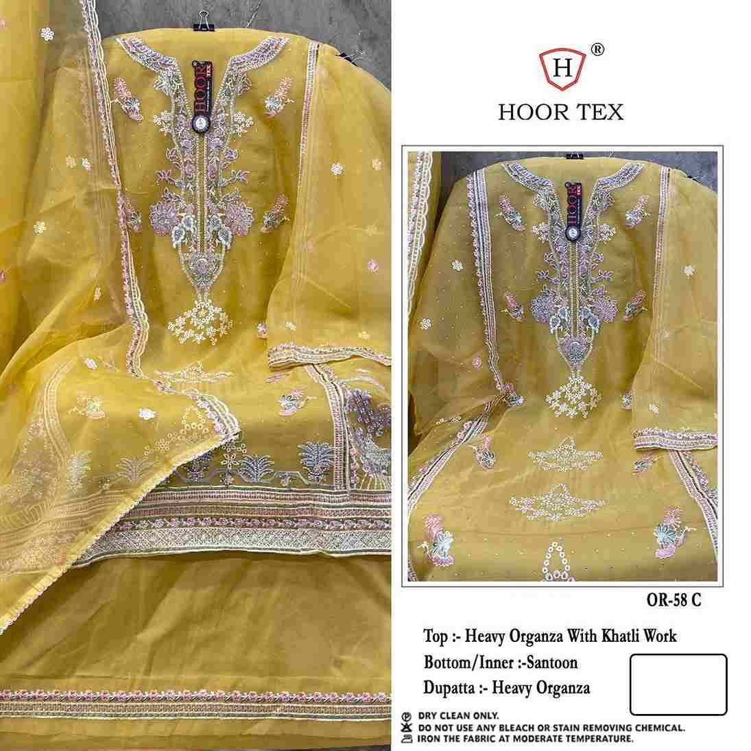Hoor Tex Hit Design OR-58 Colours By Hoor Tex OR-58-A To OR-58-D Series Beautiful Pakistani Suits Stylish Colorful Fancy Casual Wear & Ethnic Wear Heavy Organza Embroidered Dresses At Wholesale Price