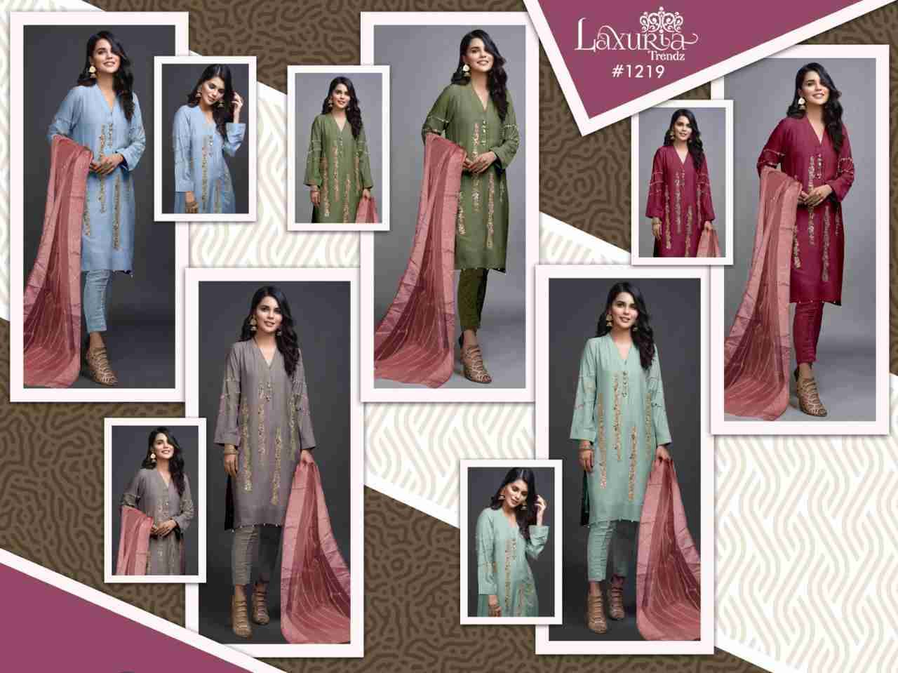 Luxuria Trendz 1219 Colours By Luxuria 1219-A To 1219-E Series Beautiful Pakistani Suits Colorful Stylish Fancy Casual Wear & Ethnic Wear Satin Dresses At Wholesale Price